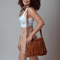 Bolsa caramelo de franja Boho Chique