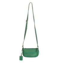 Bolsa Carina Elegância em Couro Legítimo Verde 19X10X4cm Bolsa Carina Elegância em Couro Legítimo Verde 19X10X4cm