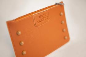 Bolsa Carteira Clutch Feminina Marrom Material Sintético Zíper