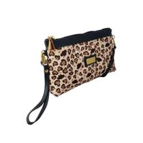 Bolsa Carteira Clutch Topgrife Transversal Couro Onça Bolsa Carteira Clutch Topgrife Transversal Couro Onça