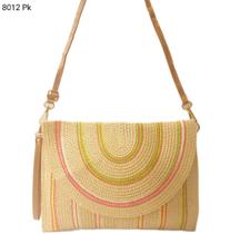 Bolsa Carteira Clutch Transversal de Palha / Ráfia 8012