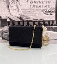 Bolsa Carteira de mão e ombro Feminino Alça corrente Bolsinha Clutch Pequena Brilhosa com Glitter Luxo Moda Presente