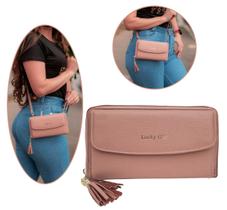 Bolsa Carteira Feminina Lucky Girl Porta Cartão Zíper Tassel Bolso Interno Presente Namorada Aniversário Cores Variadas Bolsa Carteira Feminina Lucky Girl Porta Cartão Zíper Tassel Bolso Interno Presente Namorada Aniversário Cores Variadas
