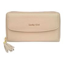 Bolsa Carteira Feminina Lucky Girl Porta Cartão Zíper Tassel Bolso Interno Presente Namorada Aniversário Cores Variadas Bolsa Carteira Feminina Lucky Girl Porta Cartão Zíper Tassel Bolso Interno Presente Namorada Aniversário Cores Variadas