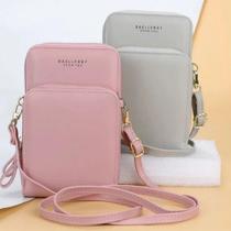 Bolsa Carteira Feminina Transversal Luxo Glamour C/ Ziper Nf