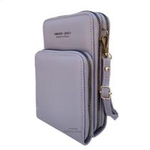 Bolsa Carteira Feminina Transversal Luxo Glamour C/ Ziper Nf
