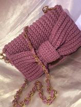 Bolsa carteira laço de crochê Bolsa carteira laço de crochê