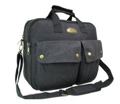 Bolsa Carteiro Pasta Tiracolo Masculino Fem Lona Couro Sint