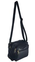 Bolsa Carteiro Tiracolo Masculina De Couro Legítimo Preta