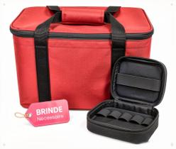 Bolsa Case Manicure e Pedicure Acessórios e Equipamentos Reforçada + Brinde Porta Esmalte Mod711