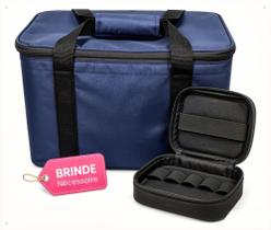 Bolsa Case Manicure e Pedicure Acessórios e Equipamentos Reforçada + Brinde Porta Esmalte Mod711