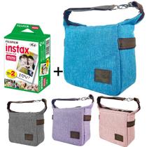 Bolsa Case para Câmera Instax Mini 9 e Mini 11 + 20 Fotos Azul