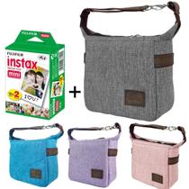Bolsa Case para Câmera Instax Mini 9 e Mini 11 + 20 Fotos Cinza