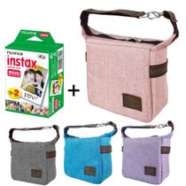 Bolsa Case para Câmera Instax Mini 9 e Mini 11 + 20 Fotos Rosa