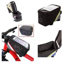 Bolsa Case Porta Celular Bike Suporte Quadrado Bicicleta Fone Touch Porta Treco Com Ziper