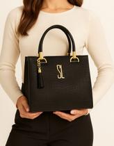Bolsa Castelo Croco Feminina Forrada Sintético Grande