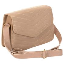 Bolsa Casual Detalhe em Bordado com Alça Transversal Fixa com Fecho Prático e Seguro e Versátil