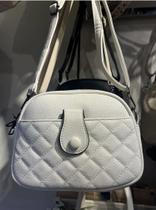 Bolsa Casual Feminina Estilosa de Ombro Diamante Três Camadas Pequena Redonda Bolsa Crossbody