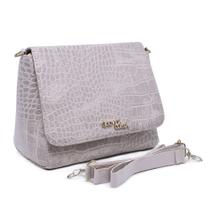 Bolsa Casual Transversal Croco Prática Moda Zíper Elegante Dia a Dia