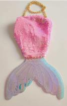 Bolsa cauda de sereia com paetes