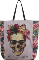 Bolsa Caveira Frida Sacola Ecobag Lateral Floral