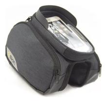 Bolsa Celular Alforge P/ Quadro Bicicleta Skin Touch Cinza