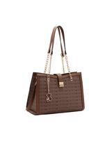 Bolsa Chenson Café Cristal Monograma Coração Alça de Ombro