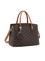 Bolsa Chenson Feminina Café Monograma com Alça de Mão Bolsa Chenson Feminina Café Monograma com Alça de Mão