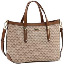 Bolsa Chenson Grande Satchel Geométrica Feminina 3485622 Cor:Bege