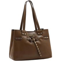 Bolsa Chenson Média Rebites Rivet Elegance Feminina 3485709 Cor:Natural