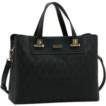 Bolsa Chenson Média Satchel Relevo Corrente Feminina 3485634 Cor:Preto