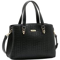 Bolsa Chenson Média Satchel Tressê Compact Premium 3485649 Cor:Preto
