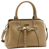 Bolsa Chenson Média Stud Grace Satchel Feminina 3485710 Cor:Bege Bolsa Chenson Média Stud Grace Satchel Feminina 3485710 Cor:Bege