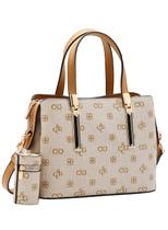Bolsa Chenson Original Bege Monograma Atemporal Alça de Mão Bolsa Chenson Original Bege Monograma Atemporal Alça de Mão