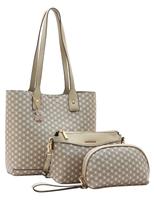 Bolsa Chenson Original Kit 3 Peças Natural Monograma Baby Urso