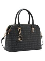 Bolsa Chenson Preta Alça de Mão Cristal Monograma Coração Bolsa Chenson Preta Alça de Mão Cristal Monograma Coração
