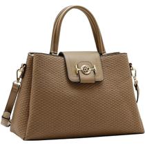 Bolsa Chenson Satchel Média Dual Space Feminina 3485674 Cor:Natural