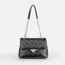 Bolsa Chloe Detalhe Dourado em Couro Preto