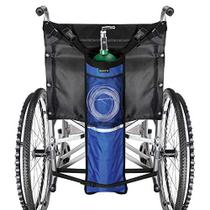 Bolsa Cilindro Oxigênio p/ Cadeira de Rodas Portátil - Suporte Alças Ajustáveis - Azul