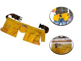 bolsa cinto kit ferramentas eletricista couro 11 bolsos - STARFER