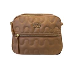 Bolsa Classe Camera Bag Nocciola de Couro Liza Bege Tan