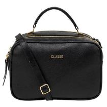 Bolsa Classe Câmera Bag Sofia Couro Liso - Preta