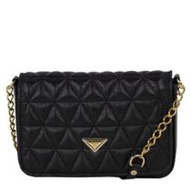 Bolsa Classe Couro Crossbody Feminina 2839 Matelassê Preta