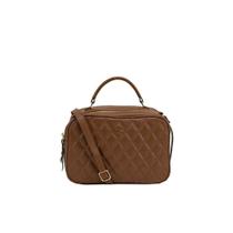 Bolsa classe couro crossbody feminina 2846 matelassê marrom