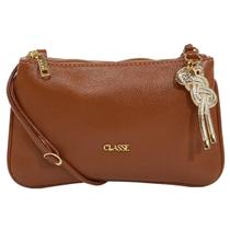 Bolsa Classe Couro Crossbody Feminina Marrom - Bolsa Classe Couro Crossbody Feminina Marrom -