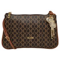 Bolsa Classe Crossbody Canvas Feminina Marrom