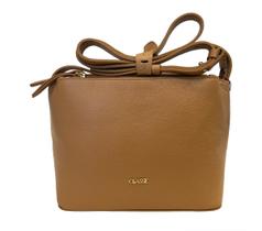 Bolsa Classe Crossbody Couro Liso Tan Bege