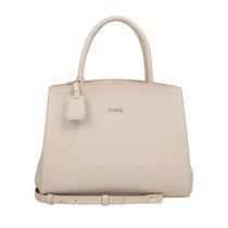 Bolsa classe feminina de couro tote 3188 - creme