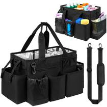 Bolsa Cleaning Caddy Jaffzora com alça, almofada acolchoada preta Bolsa Cleaning Caddy Jaffzora com alça, almofada acolchoada preta