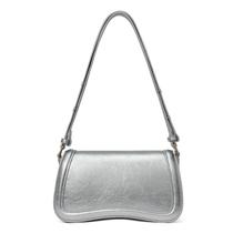 Bolsa CLUCI Small Silver Crocodile Grain PU para mulheres Bolsa CLUCI Small Silver Crocodile Grain PU para mulheres